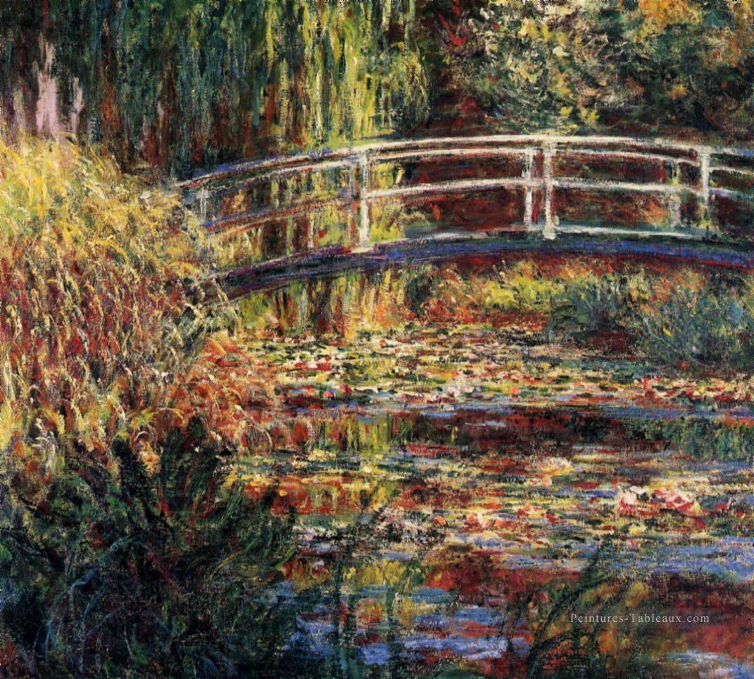 Water Lily Pond Symphonie en Rose Claude Monet Fleurs impressionnistes Peintures à l'huile
